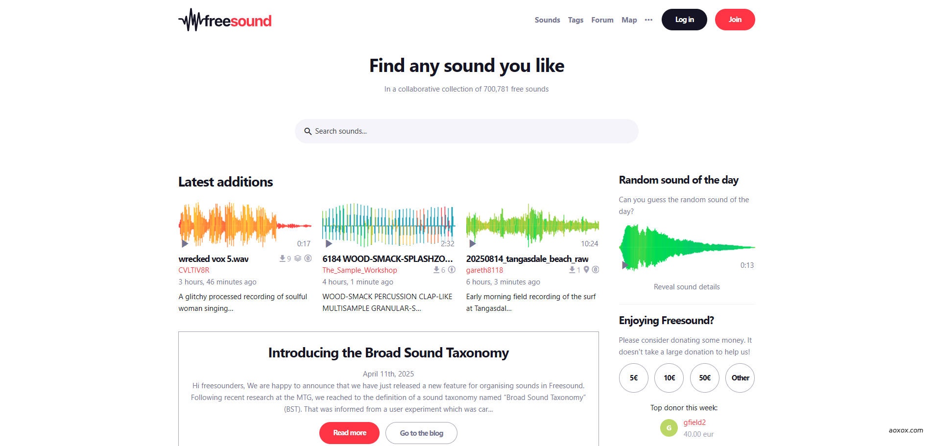 Freesound音效库官网