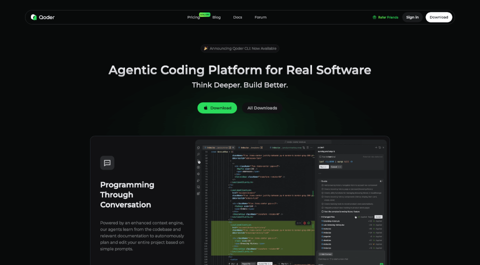 Qoder智能编程平台：AI驱动的高效代码开发工具